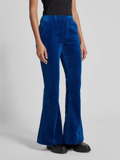 Zadig & Voltaire Bootcut broek met riemlussen, model 'PREVY VELVET' Oceaanblauw - 4