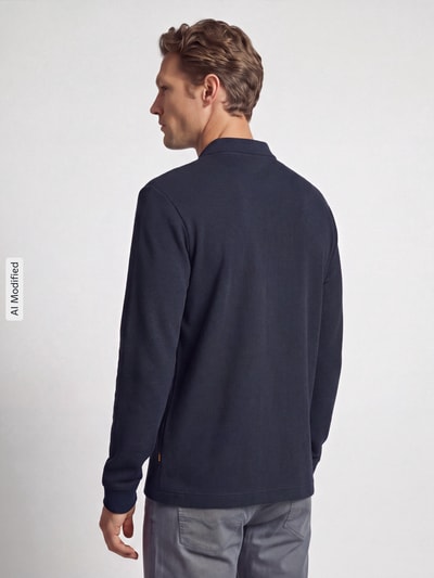 BOSS Orange Poloshirt mit strukturierter Piqué-Oberfläche Marine 5
