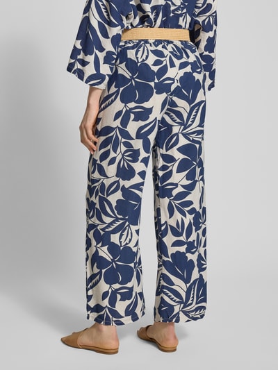 ZABAIONE Stoffhose mit elastischem Bund und Gürtel Marine 5