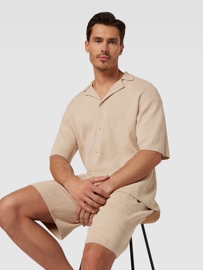 JAKE*S STUDIO MEN Regular Fit Freizeithemd mit überschnittenen Schultern Sand 3