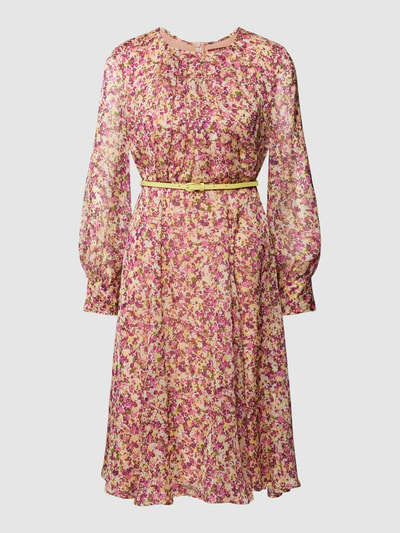 Max Mara Studio Knielanges Kleid mit floralem Muster Modell 'VERUSCA' Pink 2