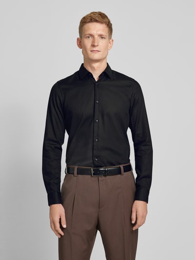 JOOP! Slim fit zakelijk overhemd met kentkraag, model 'Pit' Zwart - 4