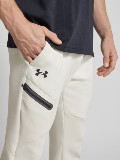 Under Armour Regular fit sweatpants met ritszak, model 'UNSTOPPABLE' Offwhite - 3