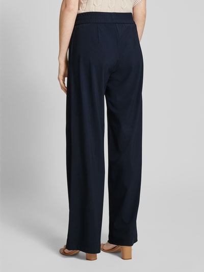 Raffaello Rossi Straight leg stoffen broek met vaste persplooien, model 'COSMEA' Marineblauw - 5