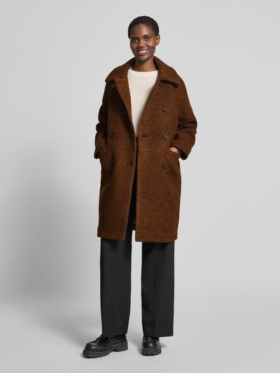 Lanius Wollmantel in Bouclé-Optik Cognac 1