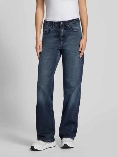 Only Jeansy z szeroką nogawką z mieszanki bawełny model ‘JUICY’ Ciemnoniebieski 4