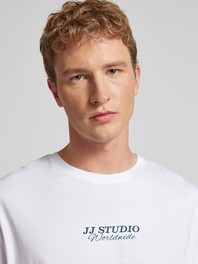 Jack & Jones T-shirt met labelprint, model 'PRAIA' Wit - 3