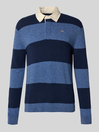 Gant Strickpullover mit Label-Stitching Dunkelblau 2