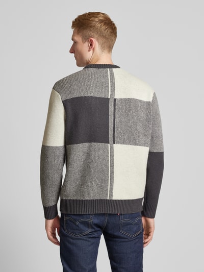 SELECTED HOMME Sweter z dzianiny z okrągłym dekoltem model ‘MEIO’ Średnioszary 5