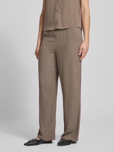 ONLY Loose Fit Weite Hose aus Viskose-Leinen-Mix Modell 'SIESTA' Mittelbraun 4
