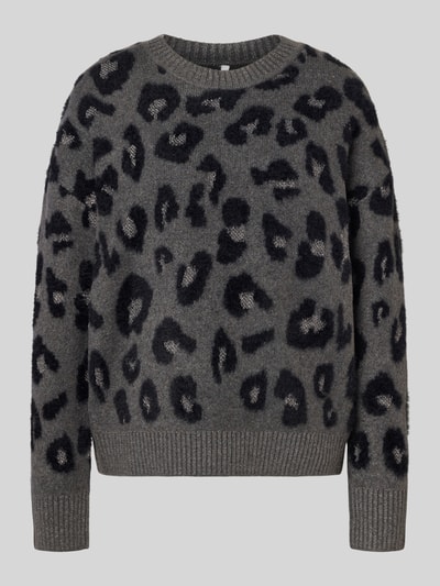 Only Regular Fit Strickpullover mit Animal Print Modell 'SARA' Graphit 2
