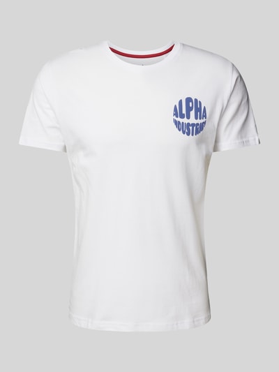 Alpha Industries T-Shirt mit Label-Print Weiss 2