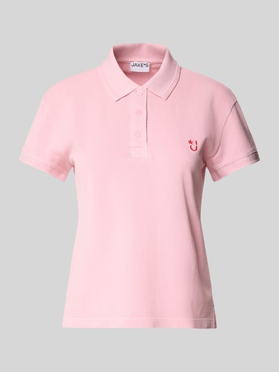 Jake*s Casual Poloshirt mit Motiv-Stitching Fuchsia 2
