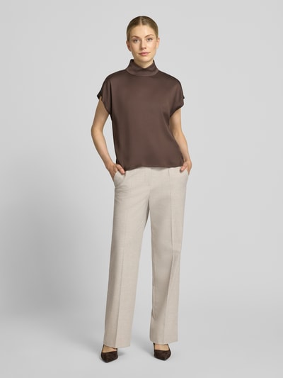 Marc Cain straight fit stoffen broek met viscose en persplooien Offwhite - 1