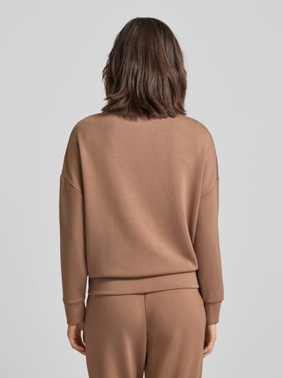 Fynch-Hatton Oversized Sweatshirt mit Troyer-Kragen Hellbraun 5