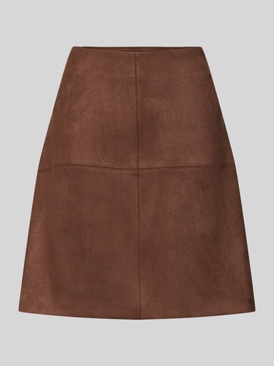 Produktfoto, Slim Fit Mini-Rock mit verdecktem Reißverschluss von s.Oliver RED LABEL, Optik: Unifarben, Mini-Länge, Label-Stitching, Samt.