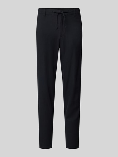 Selected Homme slim fit broek van mix van katoen en linnen model 'BRODY' Zwart - 2