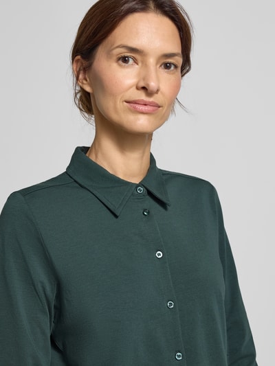 s.Oliver RED LABEL Regular fit overhemdblouse van katoenmix Donkergroen - 3