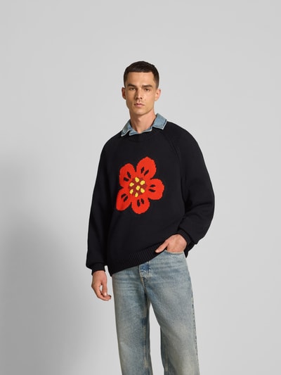 Kenzo Regular Fit Pullover in Strick-Optik Black 4