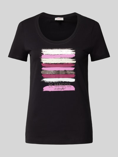 s.Oliver RED LABEL T-shirt met statementprint Zwart - 2