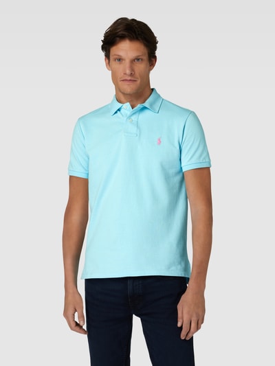 Polo Ralph Lauren Regular fit poloshirt met labelstitching Turquoise - 4