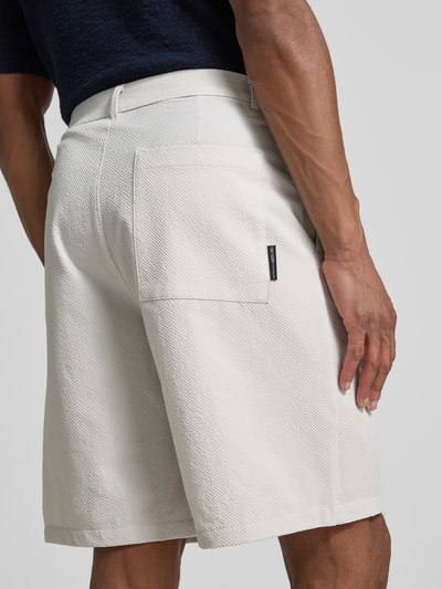 Tom Tailor Denim Loose fit korte broek in crêpelook Lichtgrijs - 3