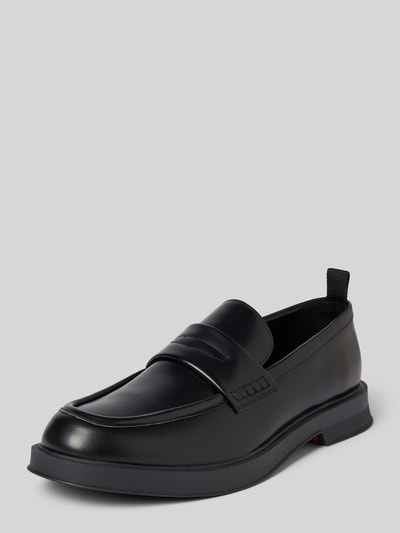 HUGO Penny-Loafer aus Leder mit Zugschlaufe Modell 'Lenner' Black 1