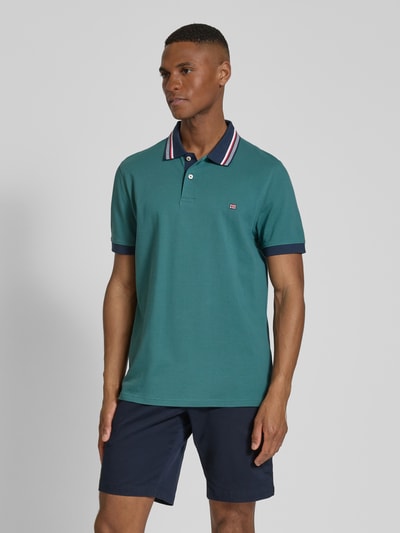 Christian Berg Men Regular Fit Poloshirt aus reiner Baumwolle Metallic Gruen 4