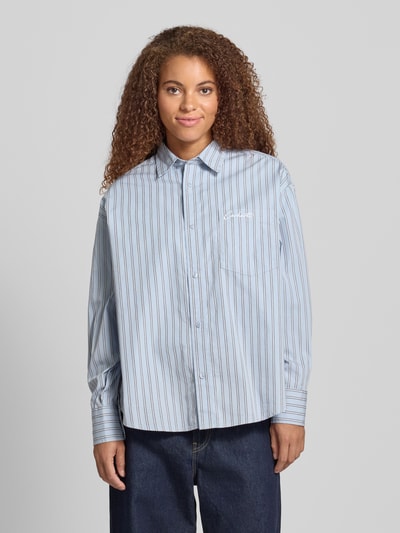 Carhartt Work In Progress Relaxed fit blouse met borstzak, model 'Grimsby' Lichtblauw - 4