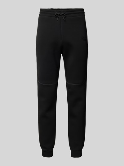 REVIEW Tapered Fit Sweatpants mit Label-Print Black 1