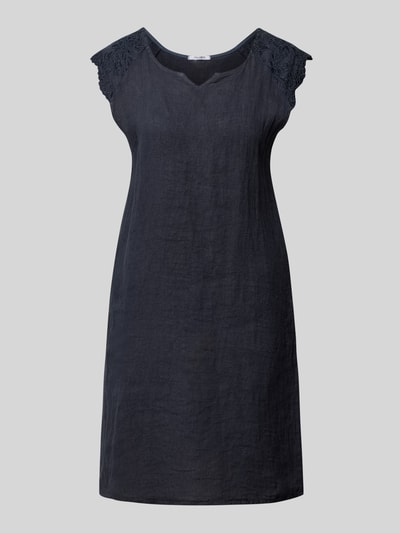 Produktfoto, Minikleid aus Leinen-Mix mit Stitchings von ZABAIONE, dames mini-jurk in A-lijn, mix van katoen en linnen, ronde hals, model 'Is44a'