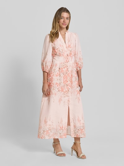 Neo Noir Maxikleid mit Serafinokragen Modell 'Stellar' Rose 1