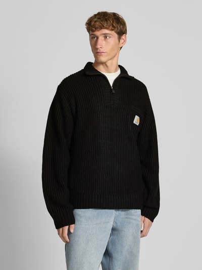 Carhartt Work In Progress Strickpullover mit Stehkragen und Reißverschluss Black 4