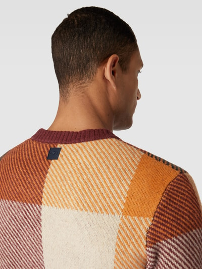 Tom Tailor Strickpullover mit geripptem Rundhalsausschnitt Orange 3