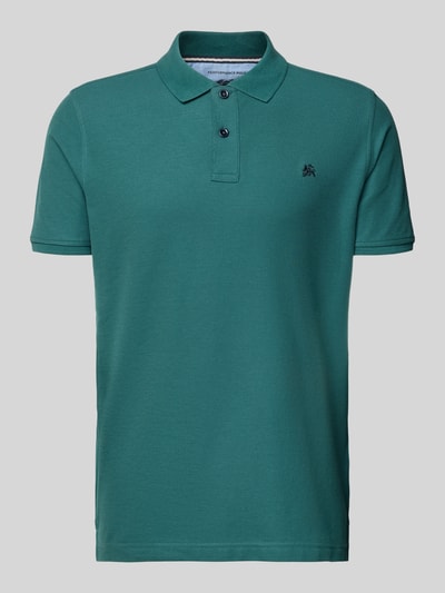 Produktfoto, Poloshirt mit Logo-Stitching Modell 'PERFORMANCE' von Lerros, Baumwoll-Mix in Grün, Regular Fit, glatte Oberfläche, kurze Knopfleiste
