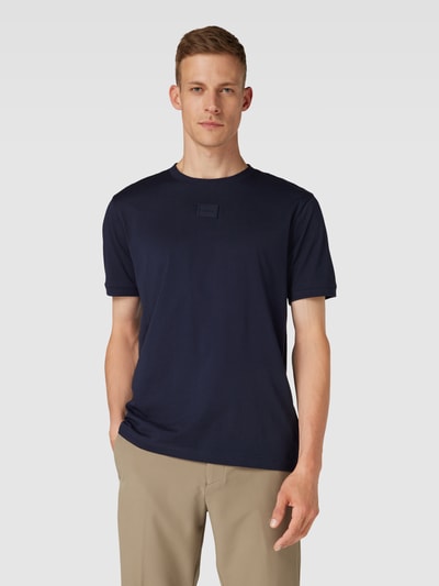 HUGO T-shirt met labelapplicatie Marineblauw - 4