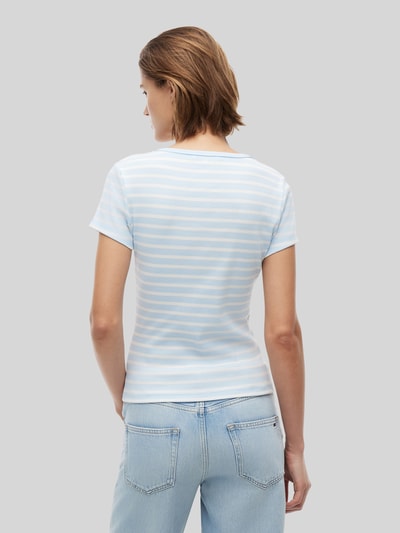 Tommy Jeans t-shirt o kroju slim fit z mieszanki bawełny Jasnoniebieski 5