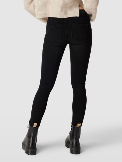 Only Regular fit jeans in used-look, model 'DAISY' Zwart - 5