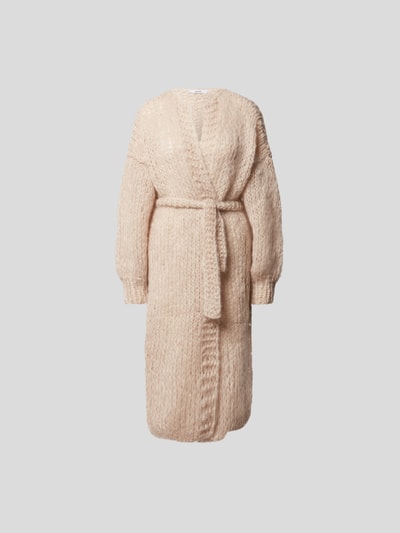 Maiami Longcardigan mit Taillengürtel Beige meliert 2