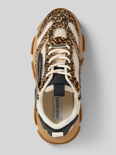 Steve Madden Sneakers met vetersluiting, model 'POSSESSION' Middenbruin - 3