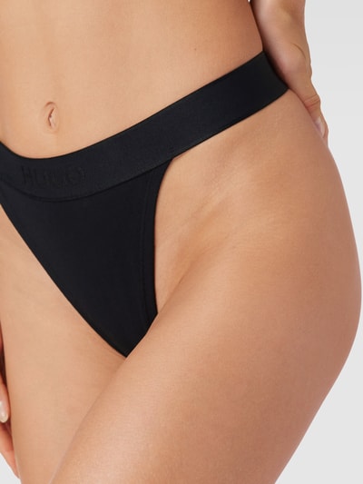 HUGO String mit elastischem Logo-Bund Modell 'Rib' Black 3