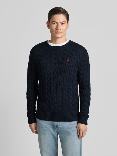 Polo Ralph Lauren Gebreide pullover met labelstitching Marineblauw - 4