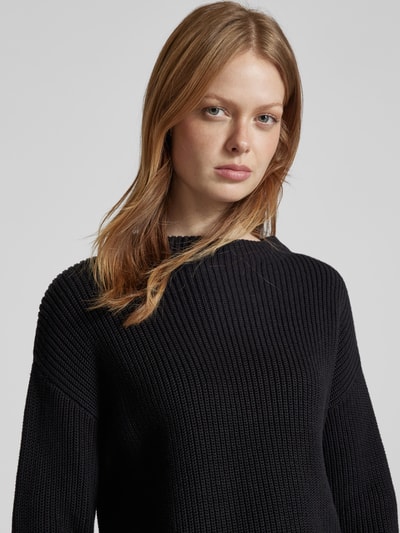 Jake*s Casual Oversized Strickpullover aus Viskose Black 3