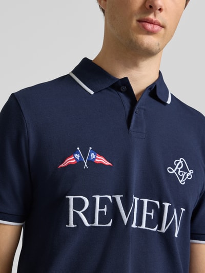 REVIEW Regular Fit Poloshirt mit Logo-Stitching Modell 'Sail' Marine 3