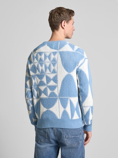 Scotch & Soda Strickpullover mit gerippten Abschlüssen Hellblau 5