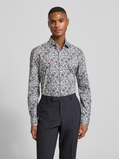 SEIDENSTICKER Slim fit zakelijk overhemd van katoen met kentkraag Olijfgroen - 4