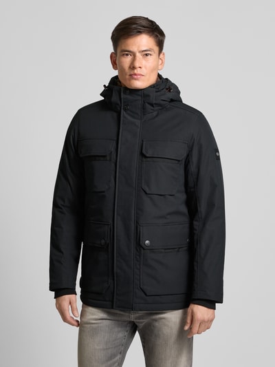 Tom Tailor Regular Fit Parka mit abnehmbarer Kapuze und Kunstfellfutter Black 4