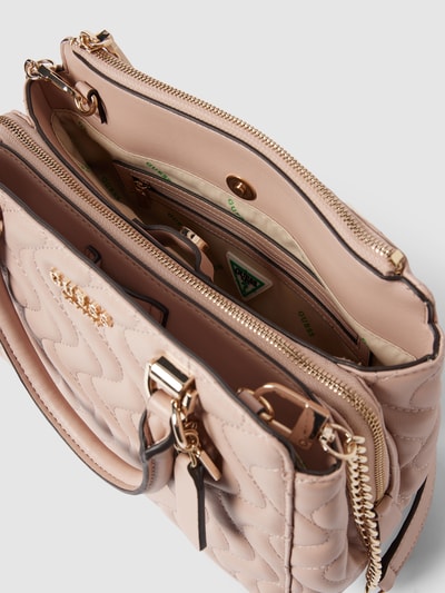 Guess Handtasche mit Strukturmuster und Steppnähten Modell 'SOCIETY' Altrosa 5