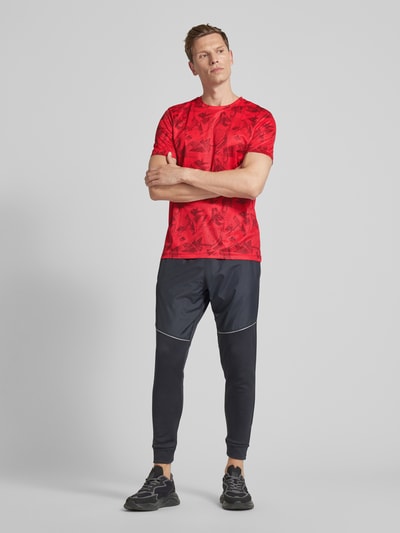 Christian Berg Men T-Shirt mit Allover-Muster Rot 1