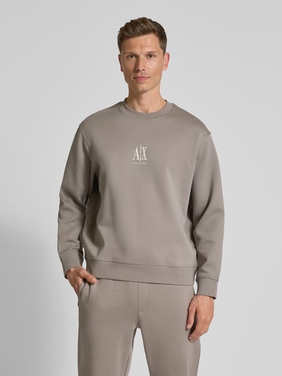 Armani Exchange Sweatshirt mit Label-Stitching Taupe 4